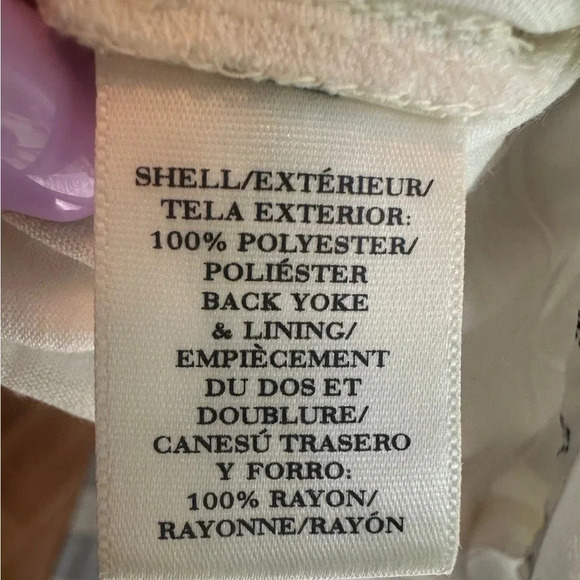 Ann Taylor Woman’s Corpcore Cream Long Sleeve V-Neck Chiffon Blouse Size Medium - Picture 8 of 9